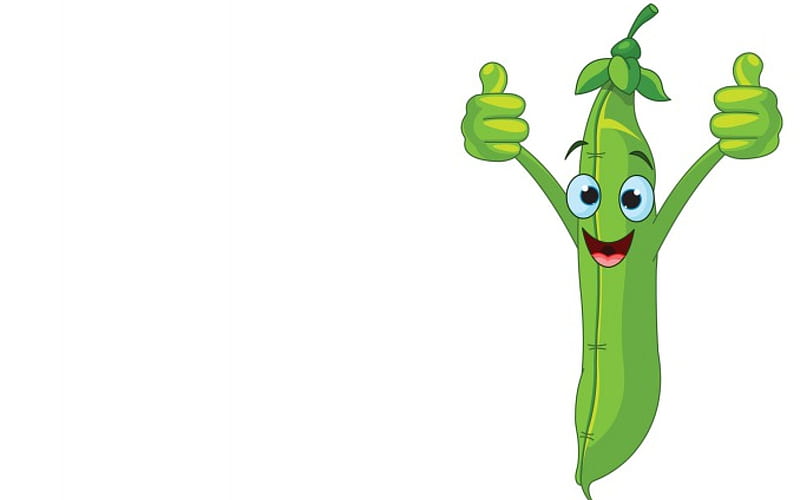 Happy pea, cute, green, pea, summer, smile, vegetable, happy, HD wallpaper