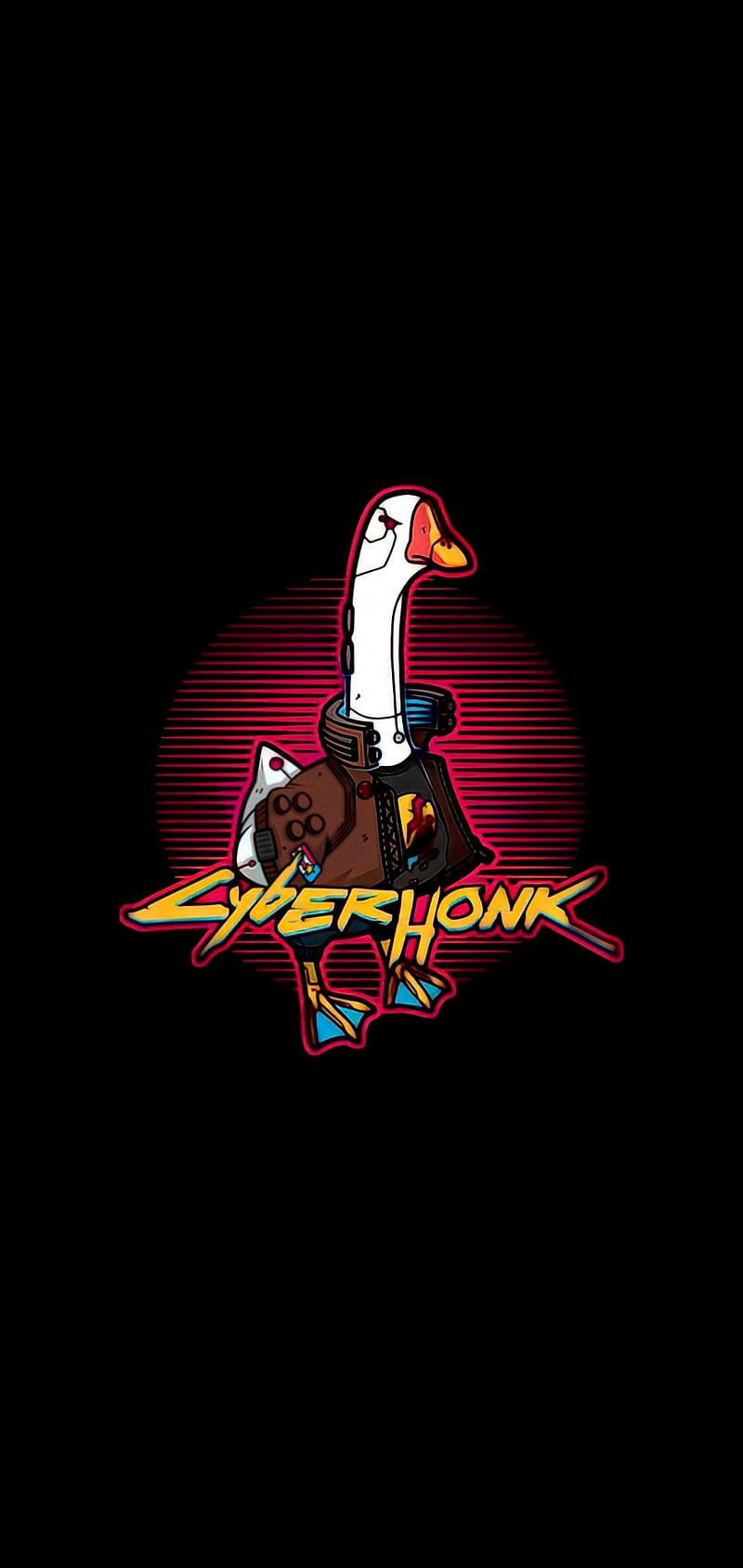 Cyberpunk honk, 2077, black, cyberhonk, duck, funny, HD phone wallpaper