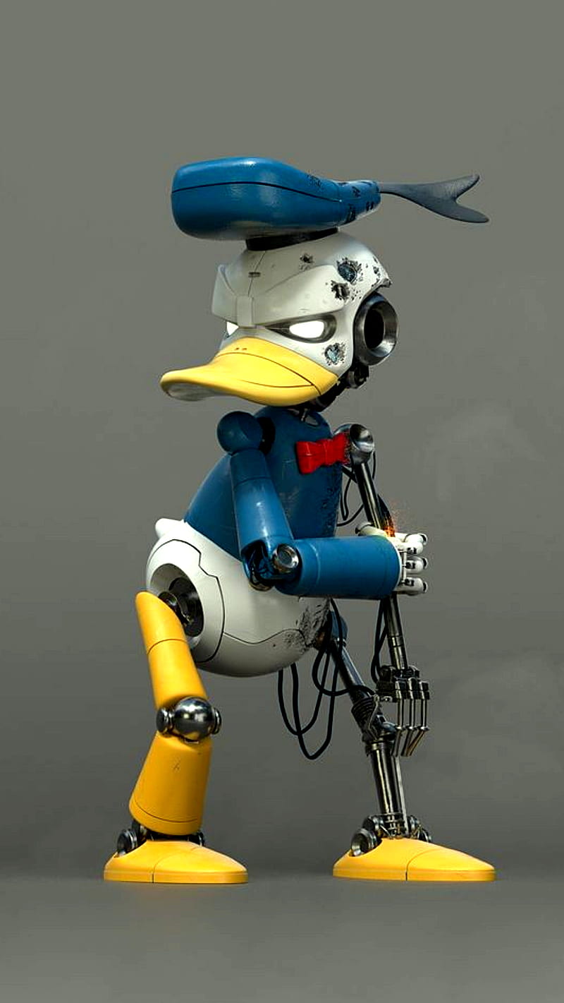 Donald, bot, fondo pato, robot, HD phone wallpaper