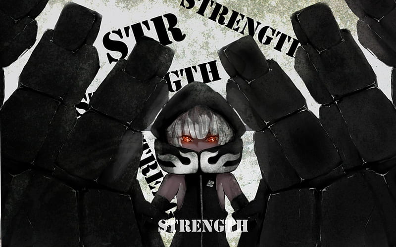 Anime, BRS, strength, black, hoodie, HD wallpaper