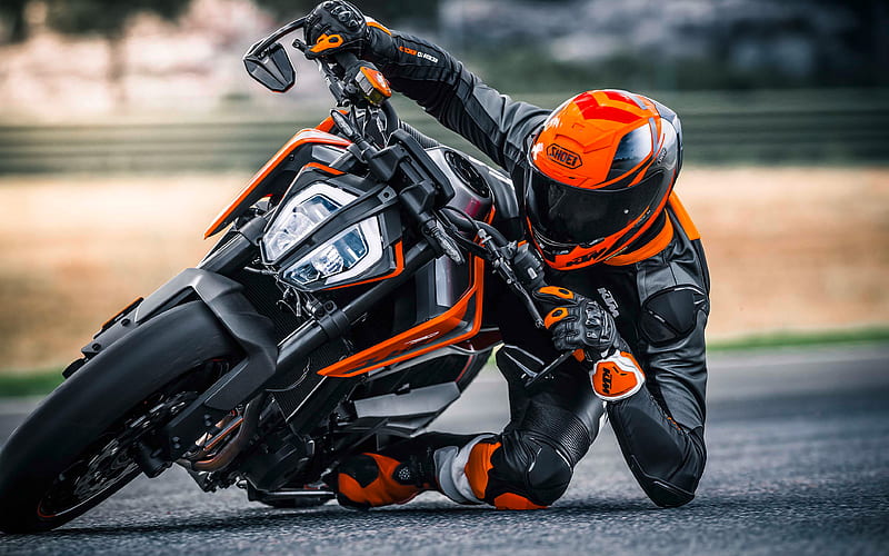 KTM 790 Duke, 2018 sports bike, racing track, motorcycle racer, motorcycle riding, Austrian motorcycles, KTM, HD wallpaper