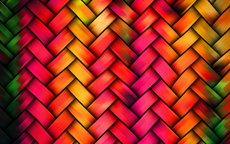 abstract weaving texture, artwork, rainbow wickerwork background, wickerwork, rainbow backgrounds, macro, wickerwork textures, creative, colorful backgrounds, weaving textures, HD wallpaper