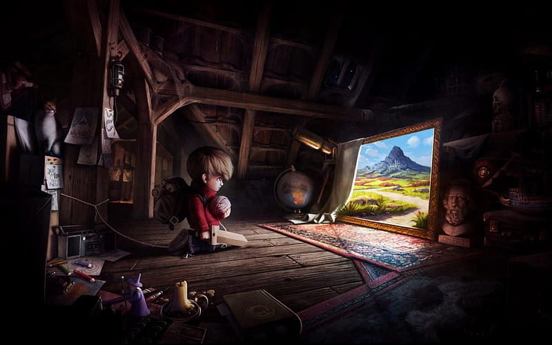 CHILD'S PLAY, fantasy, dreams, child, sword, adventure, HD wallpaper
