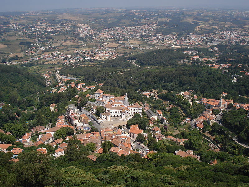 Sintra Portugal, sintra, portugal, landscape, town, HD wallpaper