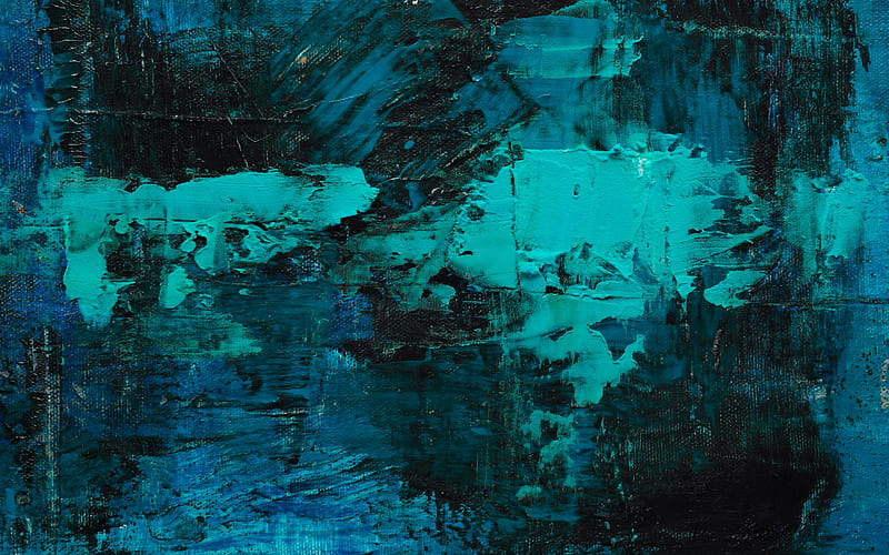 blue grunge texture, oil paint, creative blue background, art paint, grunge backgrounds, HD wallpaper