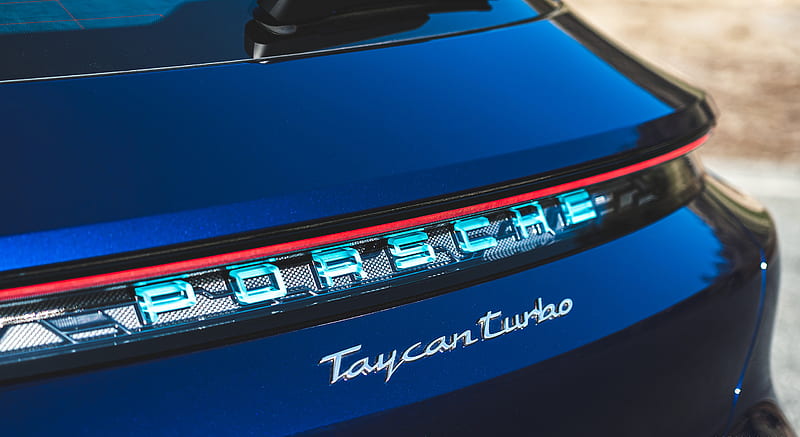 2021 Porsche Taycan Turbo Cross Turismo (Color: Gentian Blue) - Badge , car, HD wallpaper