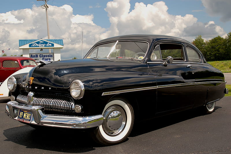 '49 Merc Coupe, black, custom, mercury, coupe, 1949, antique, car, 49, merc, classic, vintage, HD wallpaper