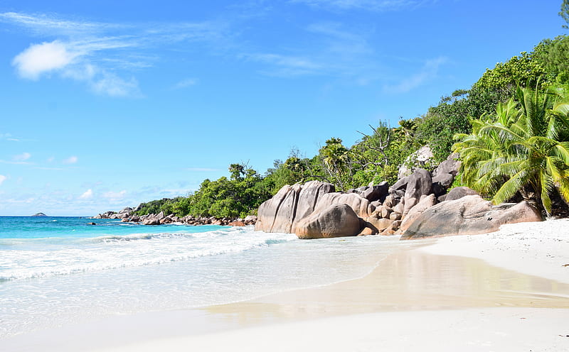Seychelles Beach Praslin Anse Lazio Ultra, Nature, Beach, Travel, Holiday, Vacation, Seychelles, WhiteSand, praslin, hintergrundbild, HD wallpaper