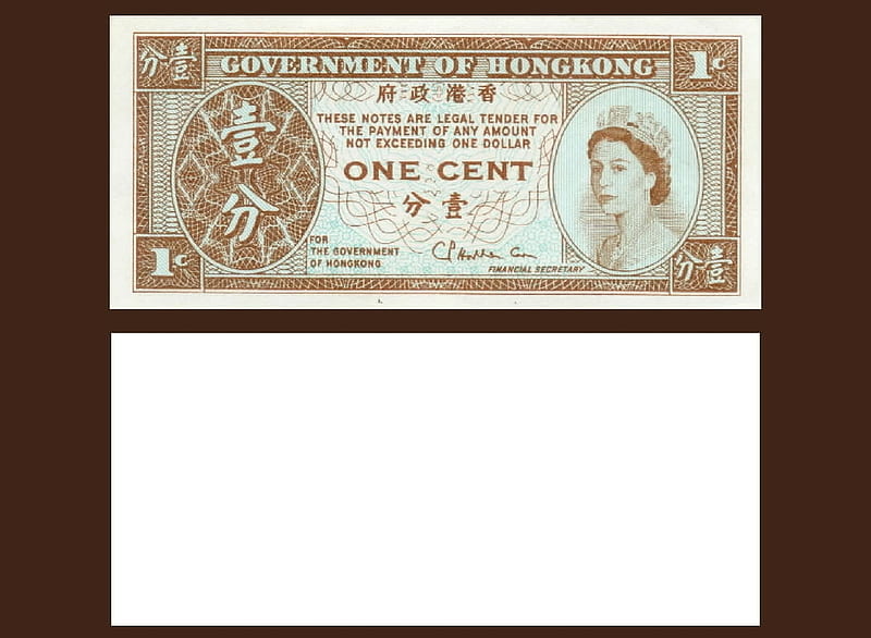 Hong Kong single face note, Numismatics, Money, Hong Kong, Banknote, Elizabeth II, HD wallpaper