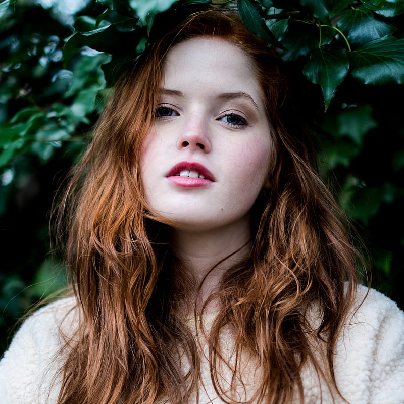 Ellie Bamber, women, model, actress, blue eyes, redhead, long hair, HD phone wallpaper