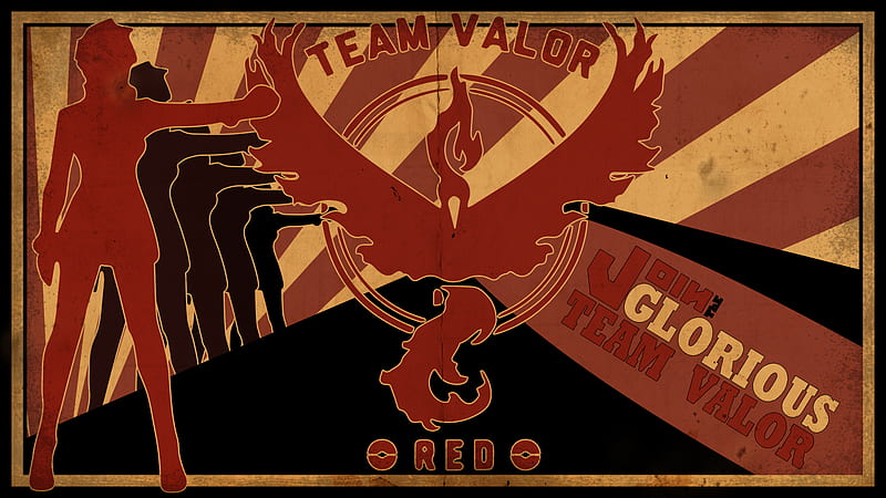 Pokemon GO Team Valor Art, team-valor, pokemon-go, games, pokemon, HD wallpaper