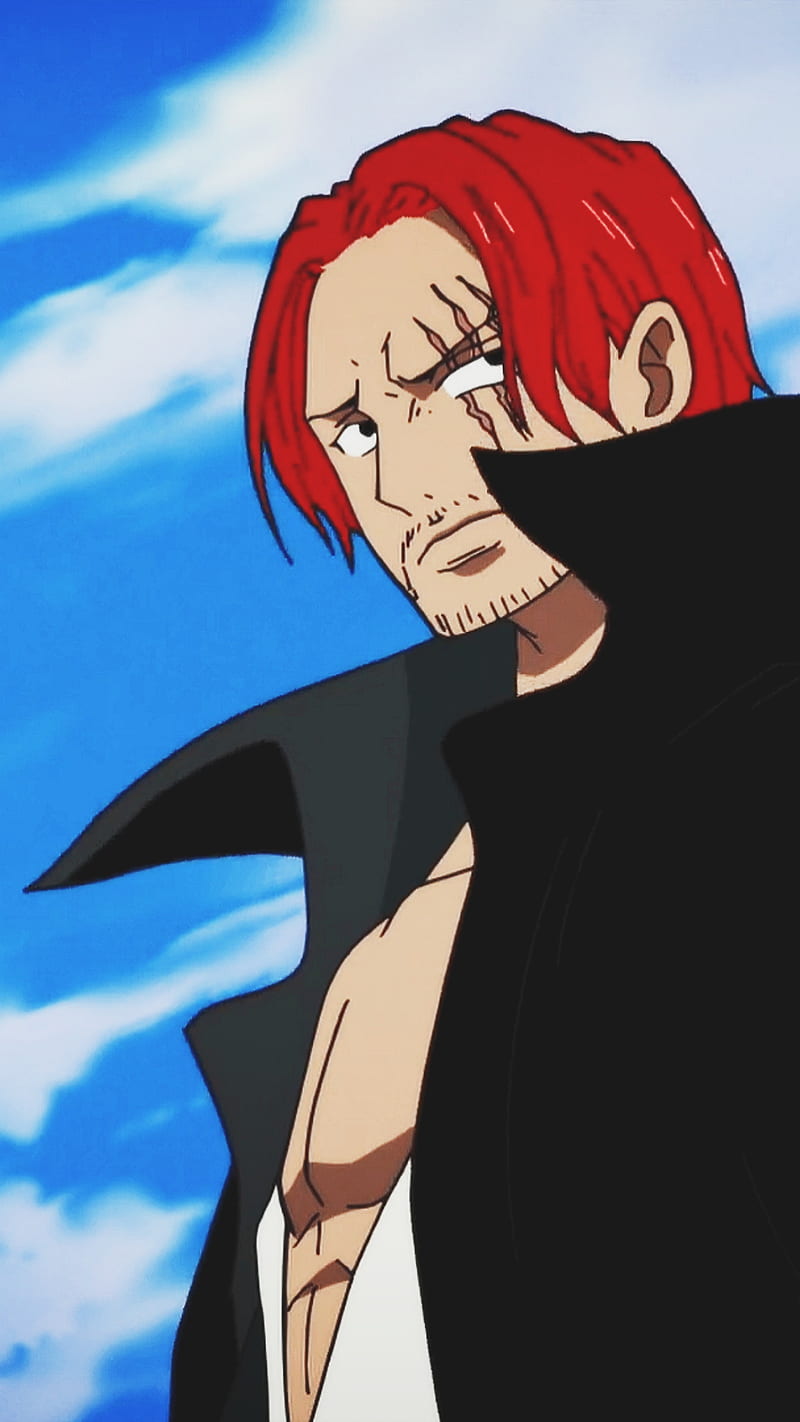 Shanks, anime, one piece, red, HD phone wallpaper