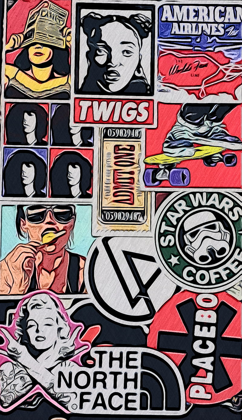 Sticker Bomb, art, brand, logo, punk, rock, skate, HD phone wallpaper |  Peakpx