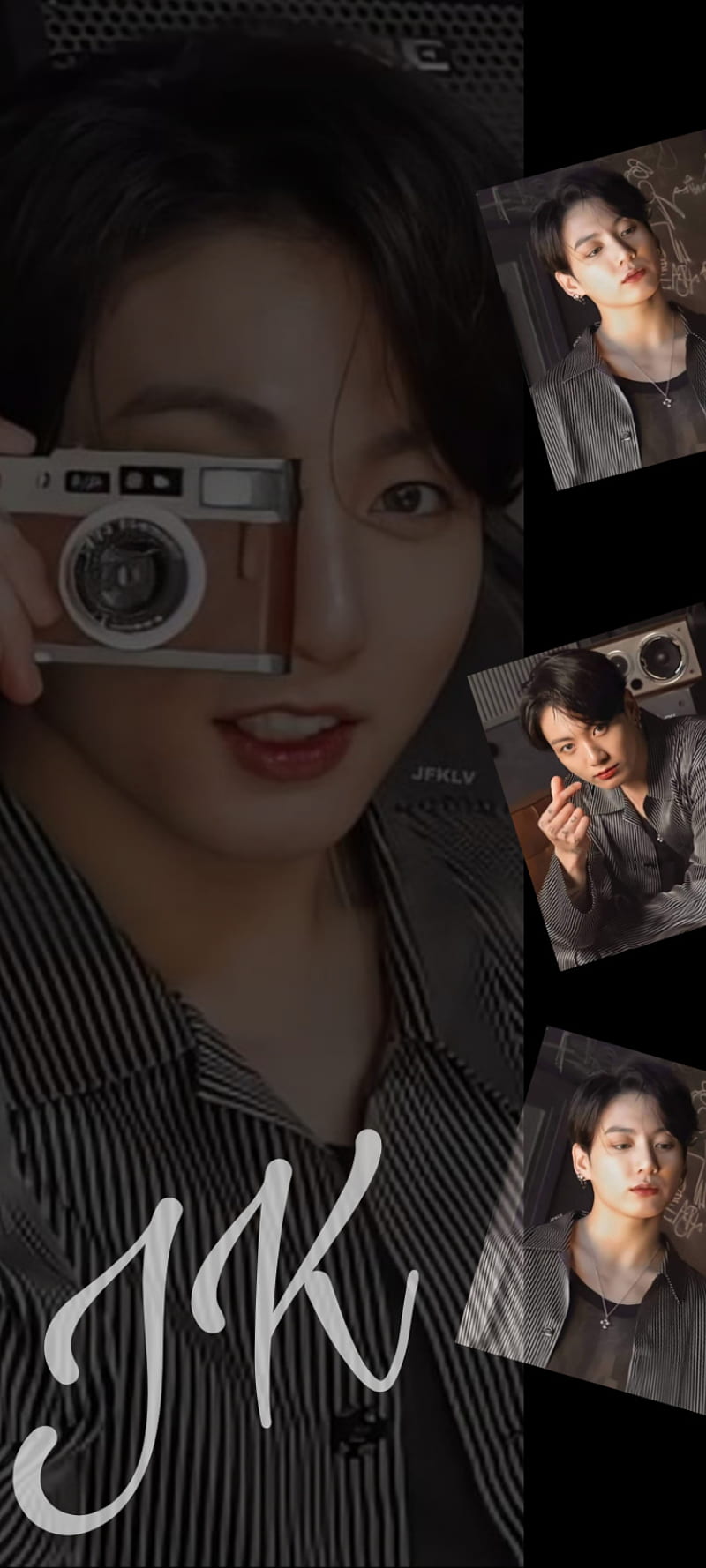 jk in black, jungkook in black, tiny tan, cooky, jk , bt21, jeon jungkook, HD phone wallpaper