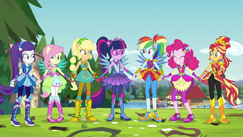 My Little Pony, My Little Pony: Equestria Girls - Legend of Ever, Sci-Twi (My Little Pony) , Applejack (My Little Pony) , Rainbow Dash , Pinkie Pie , Fluttershy (My Little Pony) , Rarity (My Little Pony) , Sunset Shimmer, HD wallpaper