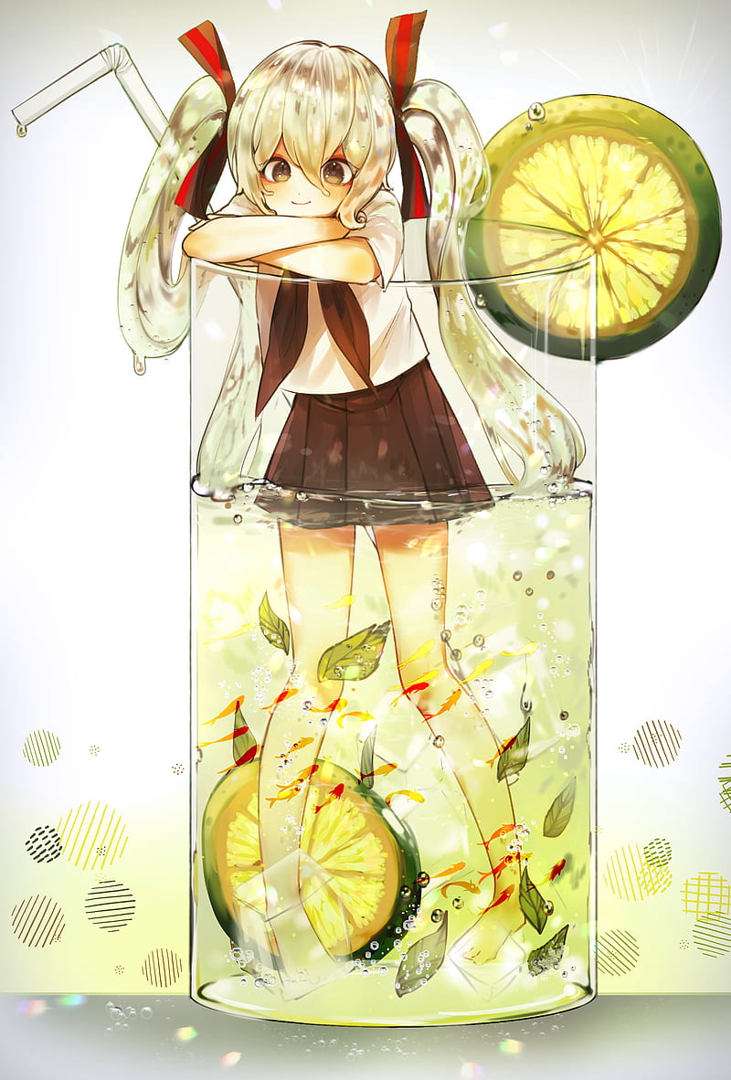 anime, anime girls, Hatsune Miku, Vocaloid, Bottle Miku, school uniform, HD phone wallpaper