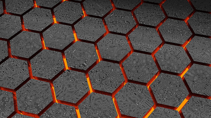 Lava Abstract Hexagon 3d, 3d, hexagon, abstract, lava, HD wallpaper