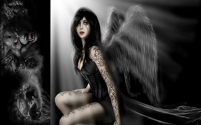 Fallen Angel Tattoo Design  Dark angel tattoo Fallen angel tattoo Wing  tattoo designs