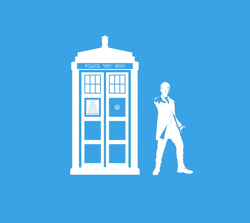 Doctor Who, bbc, blue, police, white, HD wallpaper