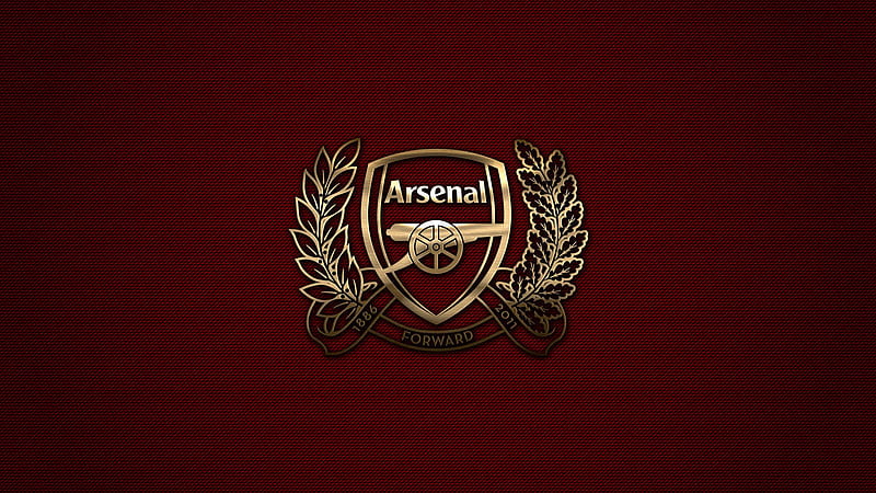 Arsenal Forward Gold Logo In Maroon Background Arsenal, HD wallpaper
