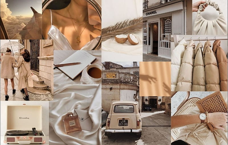 Beige Aesthetic Collage Laptop Wallpapers  Wallpaper Cave