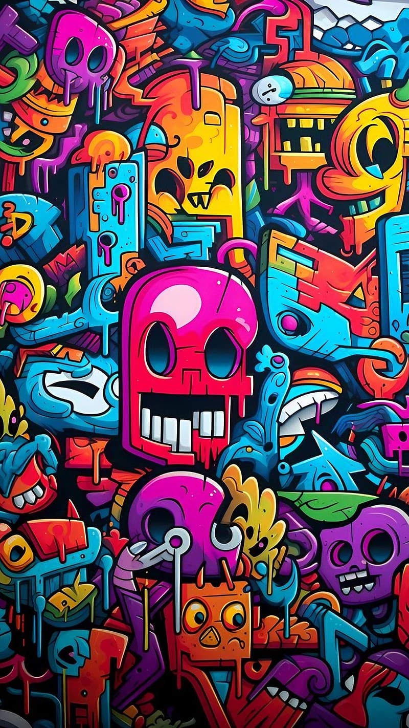 doodle art, Monster, art, HD phone wallpaper