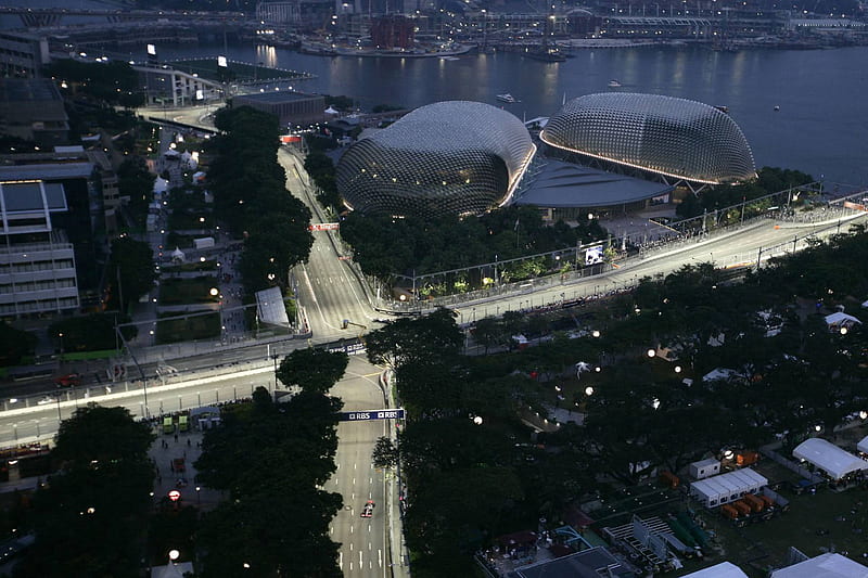 Singapore Grand Prix, f1, race, prix, lewis, formula 1, singapore, city, dark, grand, hamilton, light, night, HD wallpaper