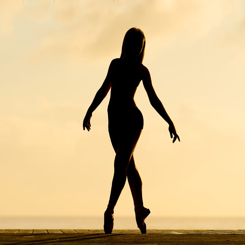 silhouette of woman performing ballet, HD phone wallpaper