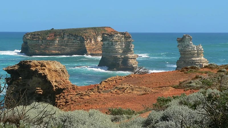 Bay of Islands, Great Ocean Road, Victoria, Australia, landscape, sea, stones, rocks, water, HD wallpaper