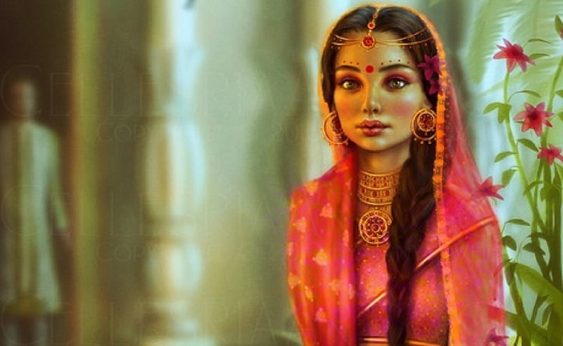 Indian Bride, red, fine, girl in saree, bonito, woman, nice, fantasy, green  figure, HD wallpaper | Peakpx