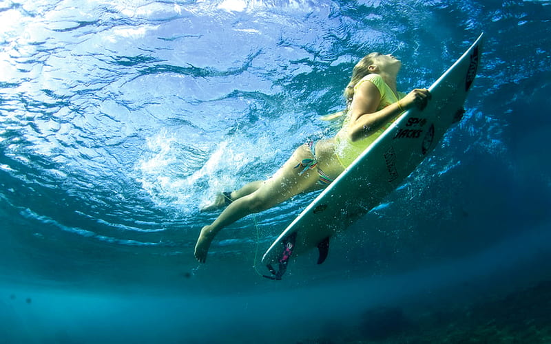 Erica Surfer Girl, surfer, girl surf board, surf, entropy, HD wallpaper