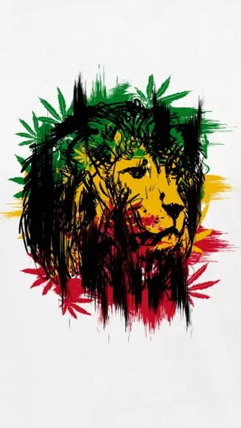 lion w**d, cannabis, lion colors, lion rasta, marihuana, rasta, HD phone wallpaper