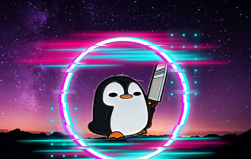 Penguin boy, background, space, HD wallpaper