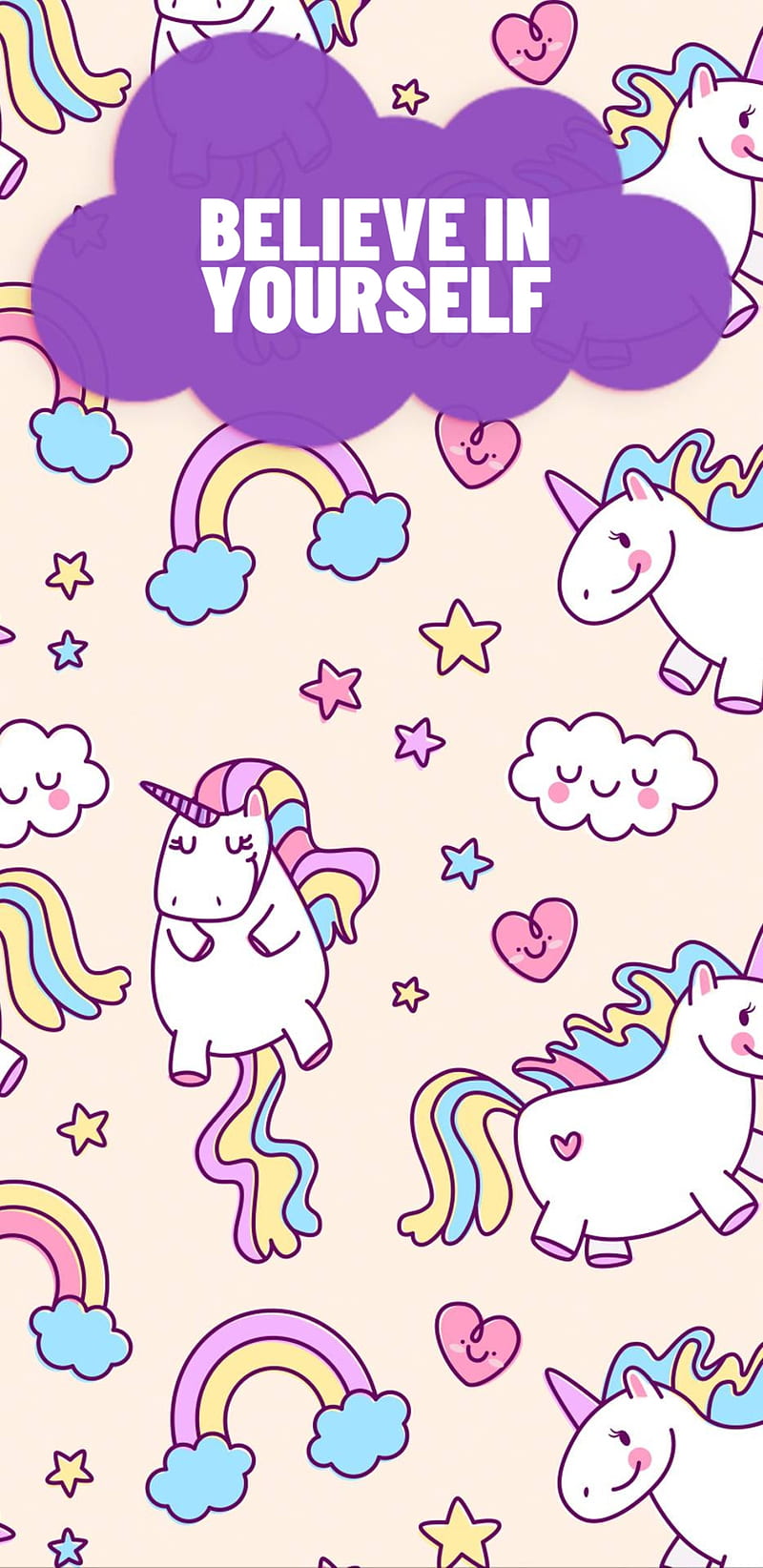 Believe in yourself, love, unicorns, HD phone wallpaper