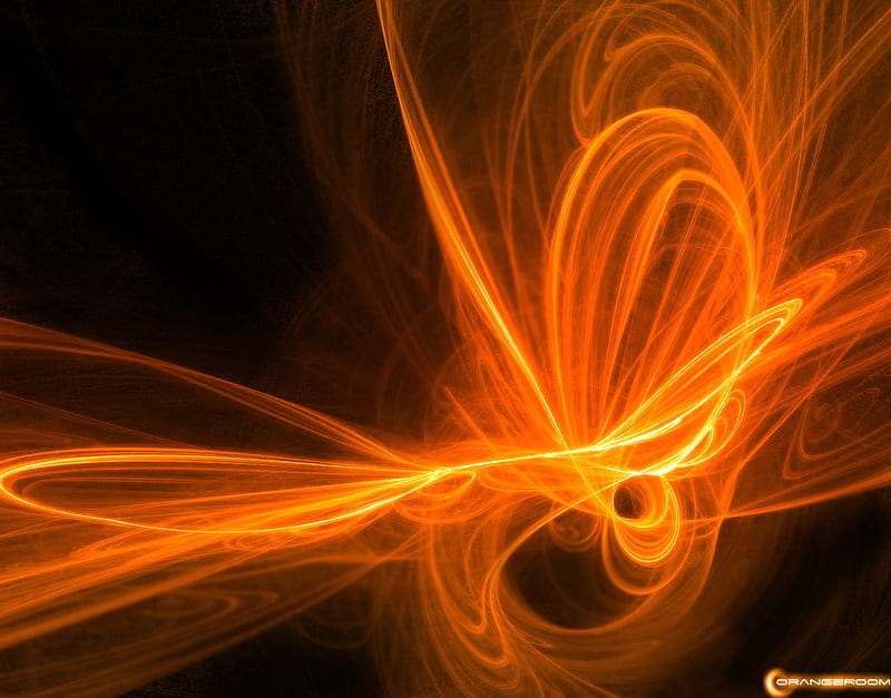 Orange Fractal by OrangeRoom jpg, desenho, fun, scribble, orange, HD wallpaper