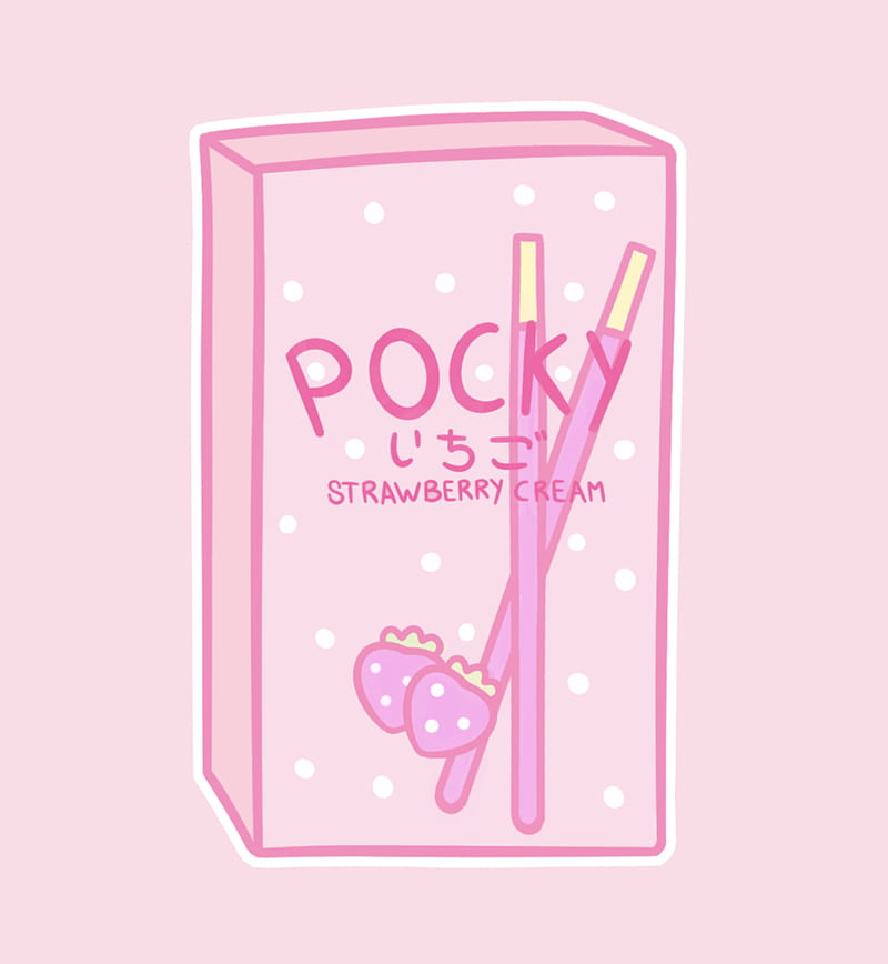Pink pocky, cute, pink, HD phone wallpaper