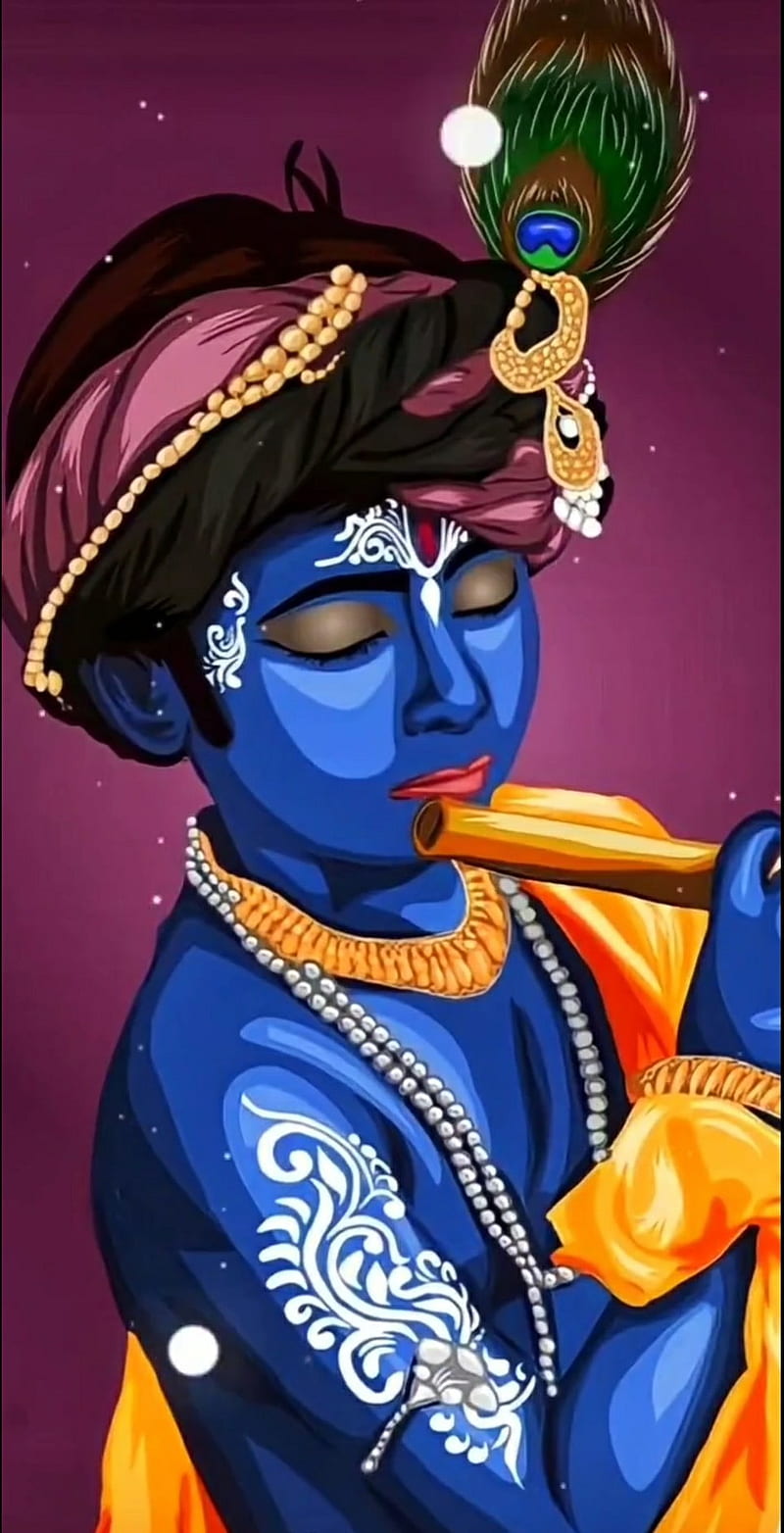 Radhe Krishna, art, flute, god, kanha, lord, love, moon, shree, HD ...