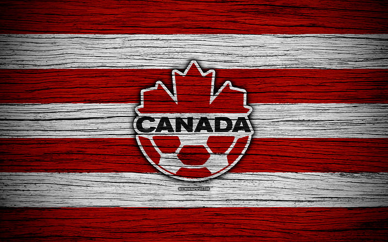 Canada national football team, logo, North America, football, wooden texture, soccer, Costa Rica, emblem, North American national teams, Canadian football team, HD wallpaper