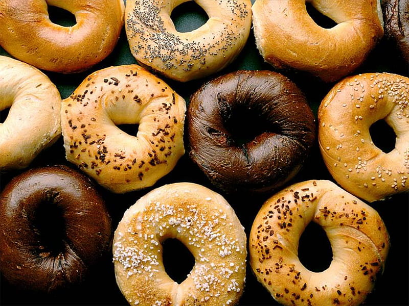 Bagel, meal, food, wheat, bread, comestible, graphy, bagels, wholemeal, repast, HD wallpaper