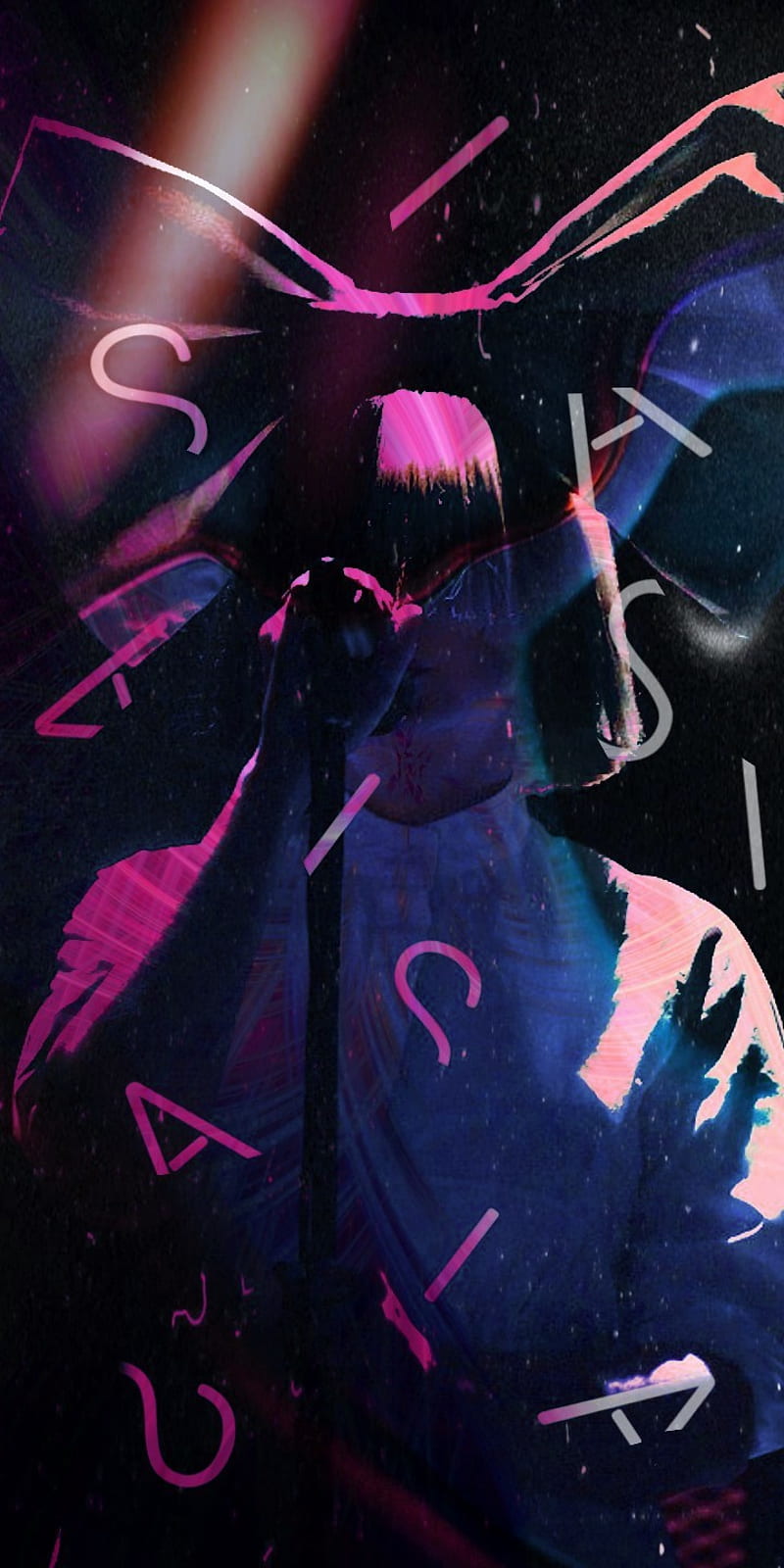 Sia letters v4, pink, blue, singer, HD phone wallpaper