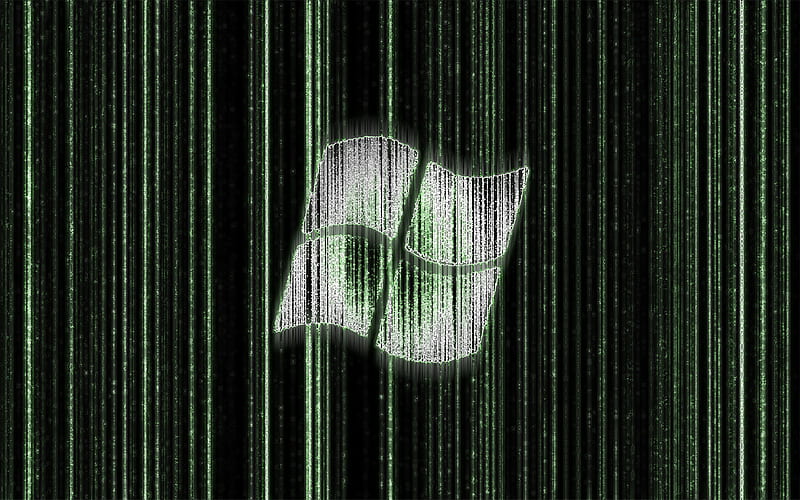 Windows Matrix, windows, green, computer, silver, matrix, HD wallpaper