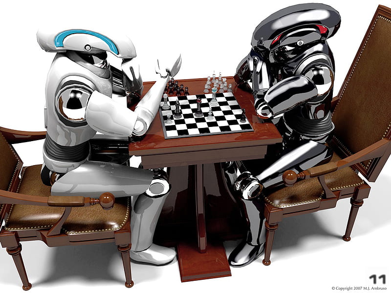 El juego de ajedrez, juegos, fantasía, 3d, robots, abstractas, ajedrez,  Fondo de pantalla HD | Peakpx