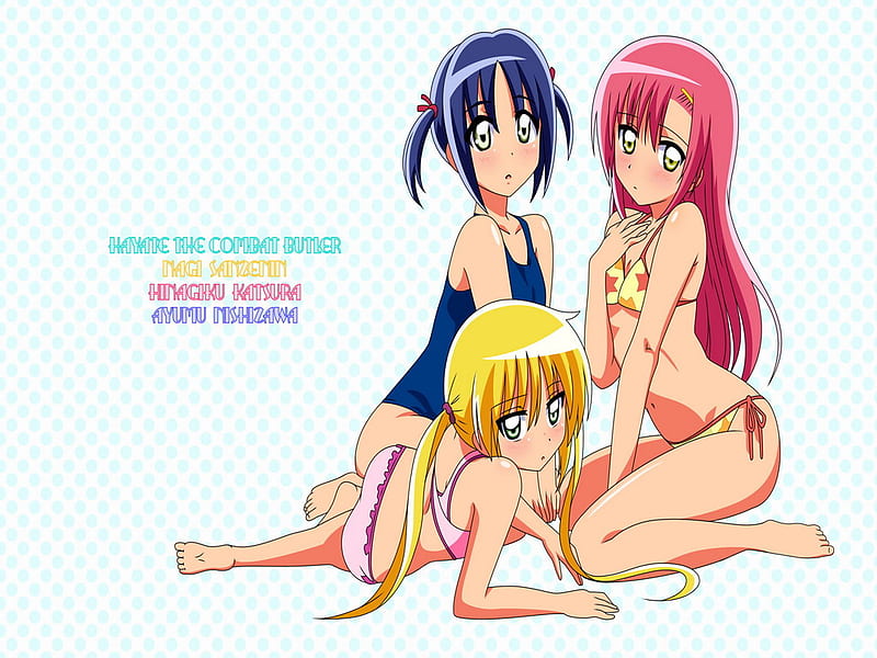 three bikini girls, anime, other, HD wallpaper