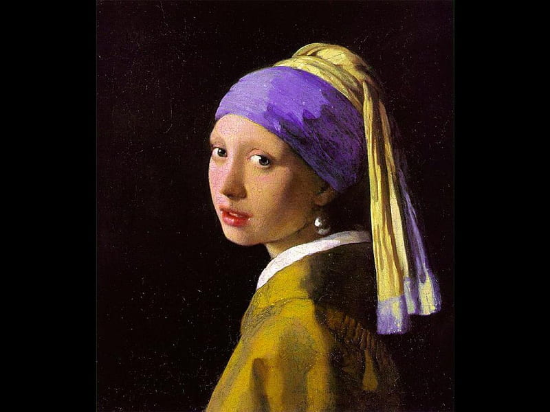 Girl with Pearl earring, art, pearl, painting, johanes vermeer, earring, HD wallpaper