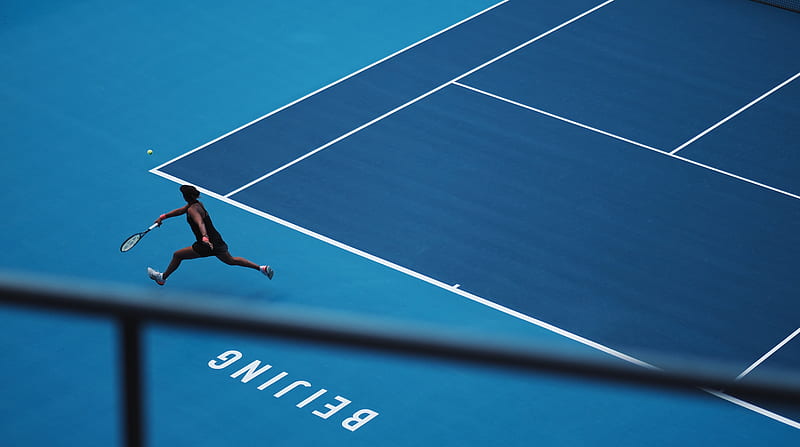 man playing tennis in court, HD wallpaper