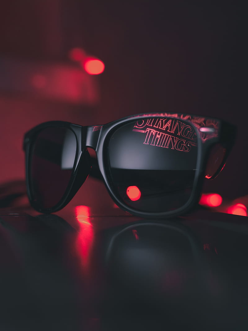 black wayfarer sunglasses on black surface, HD phone wallpaper