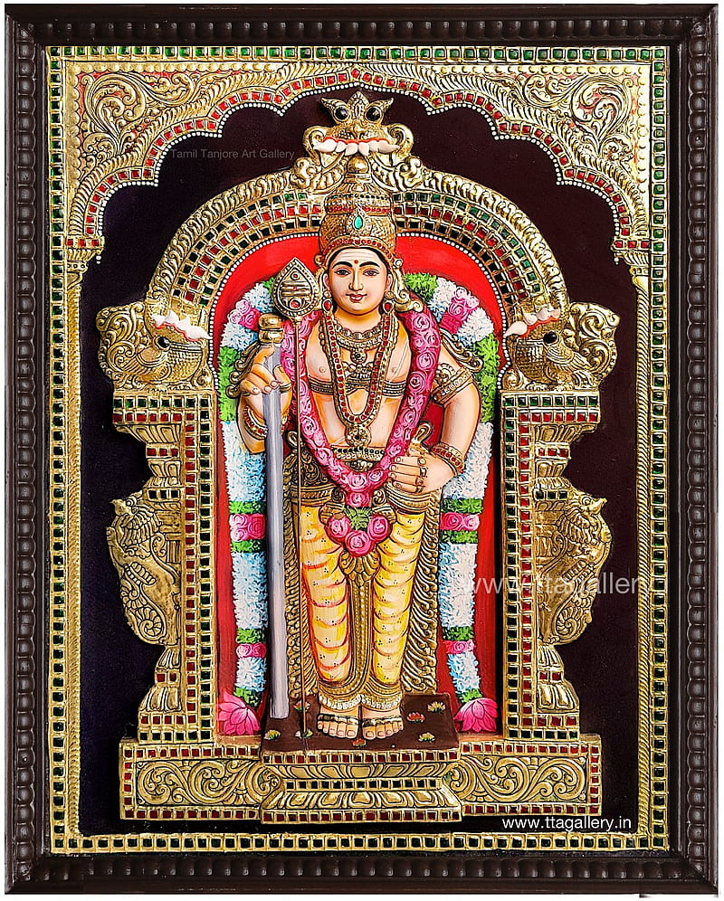 Murugan Tanjore Painting. Tanjore painting, Lord murugan , Painting, Thiruchendur Murugan, HD phone wallpaper
