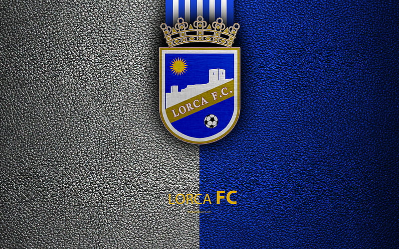 Lorca FC, FC Spanish Football Club, leather texture, logo, LaLiga2, Segunda Division, Lorca, Spain, Second Division, football, HD wallpaper