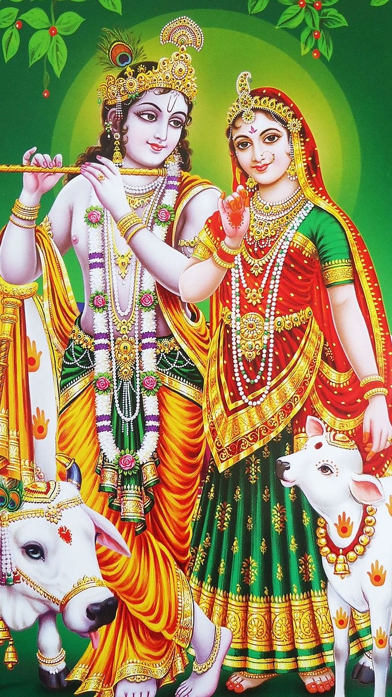 Radhakrishna 3d, krishna, lord, god, HD phone wallpaper