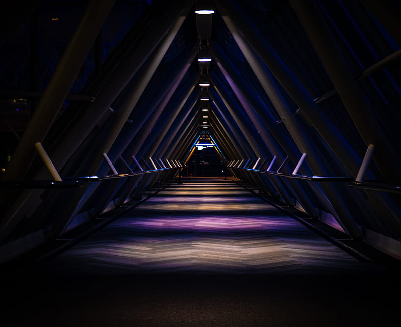 tunnel, perspective, triangle, distance, HD wallpaper